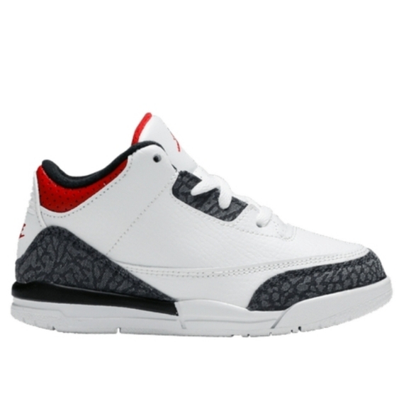 Jordan 3 Retro Fire Red Denim Lifestyle/Toddler Shoes Size 10C Unisex - Picture 3 of 12